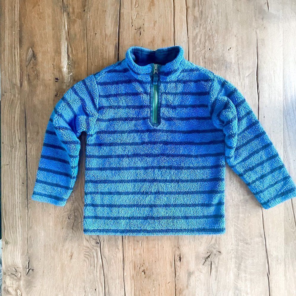 Hanna Andersson Striped Sherpa Pullover, Size 8